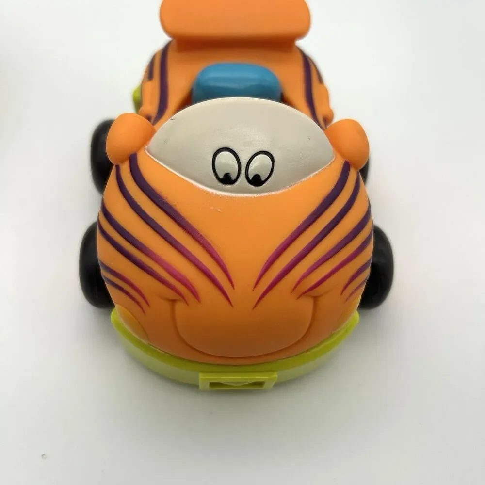 Battat Just B Toys Wheels Pull Back Car Toy Lot of Three 3 Taxi Flame Car Tiger